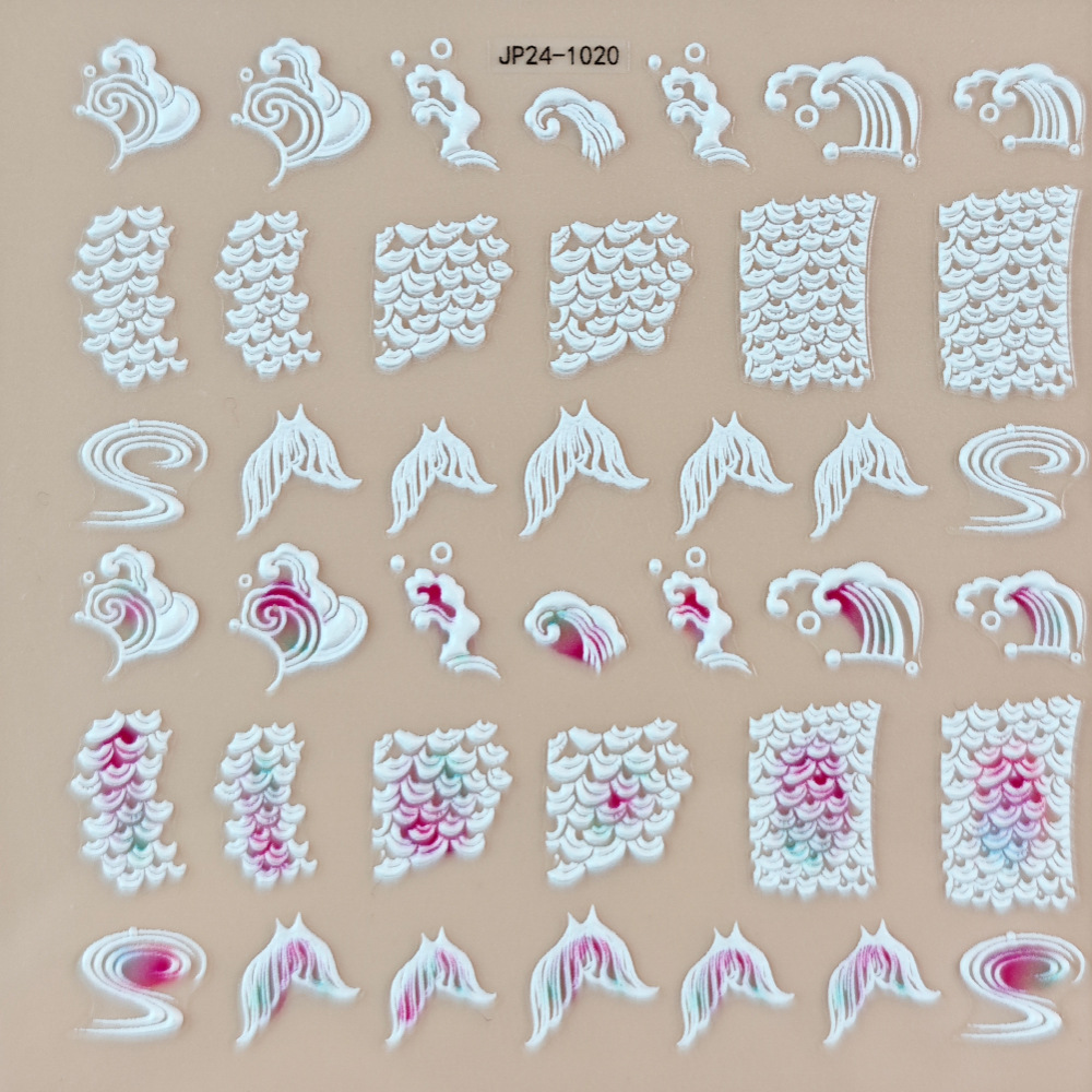 5D Butterfly Leaf Nail Stickers